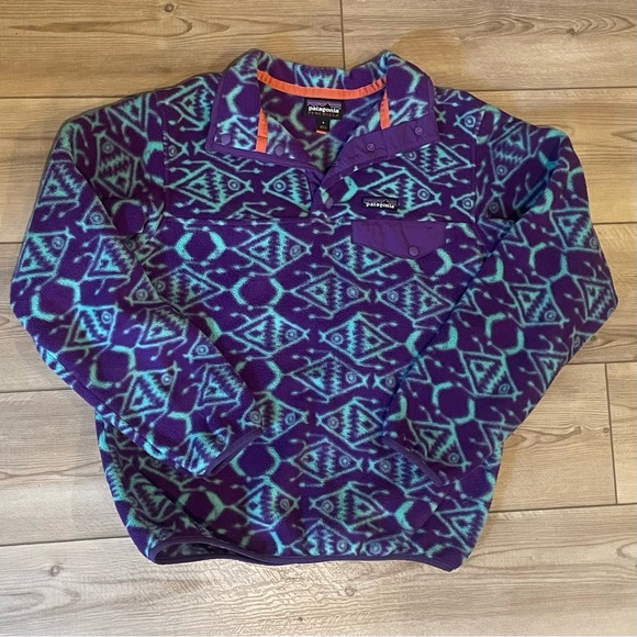 Patagonia Women’s Synchilla Ikat Big Fish Snap Pullover Fleece - Picture 5 of 11